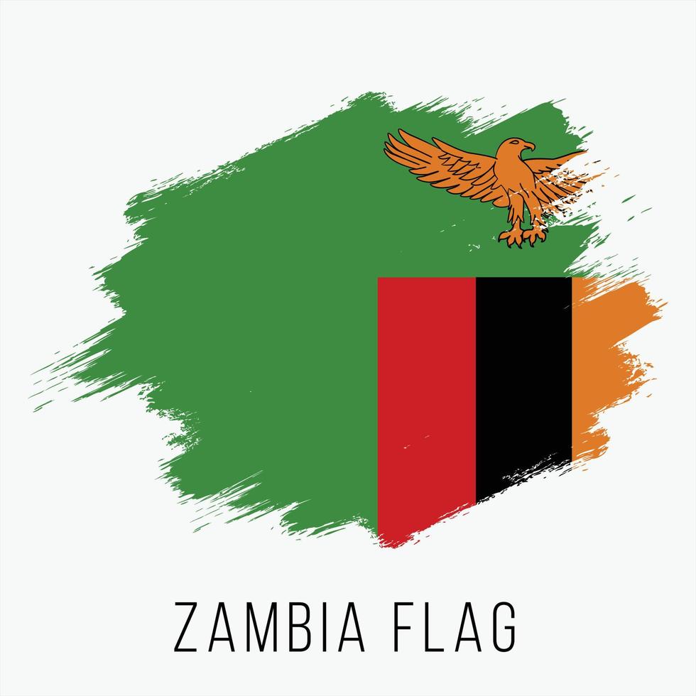grunge Zambia vettore bandiera