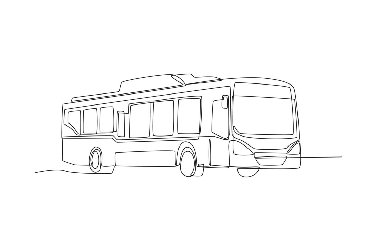 singolo uno linea disegno autobus. veicolo concetto. continuo linea disegnare design grafico vettore illustrazione.