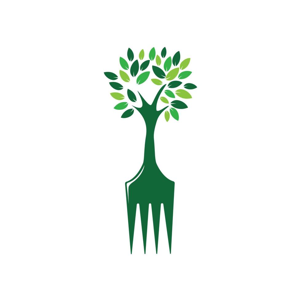 forchetta albero vettore logo design. ristorante e agricoltura logo concetto.