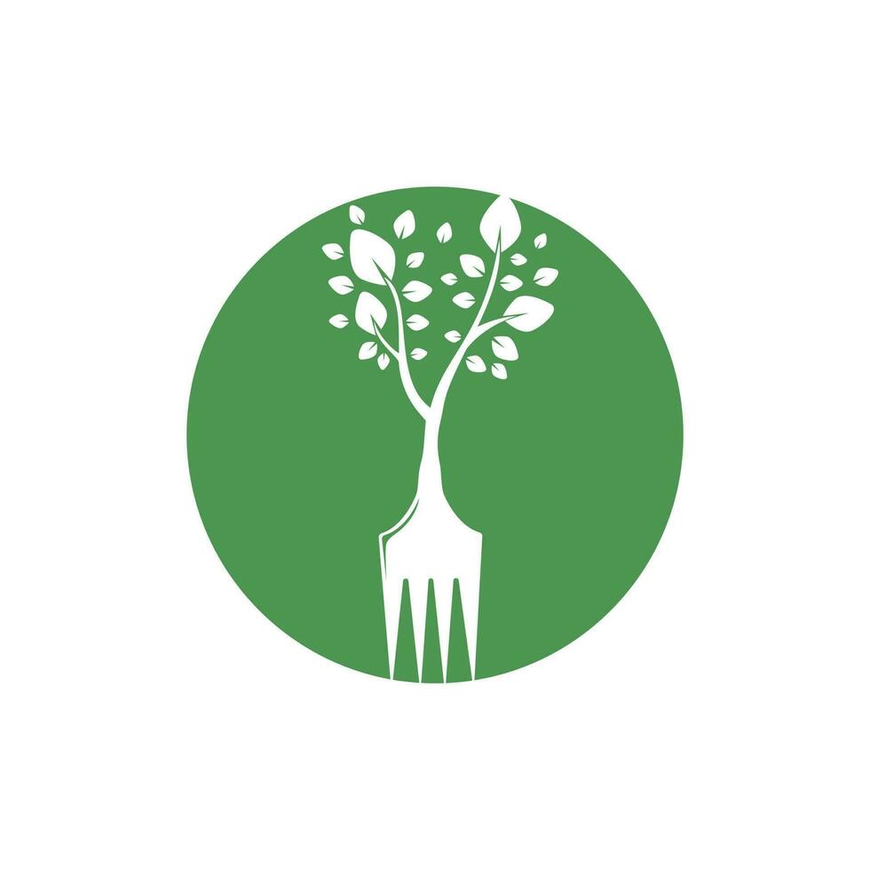 forchetta albero vettore logo design. ristorante e agricoltura logo concetto.