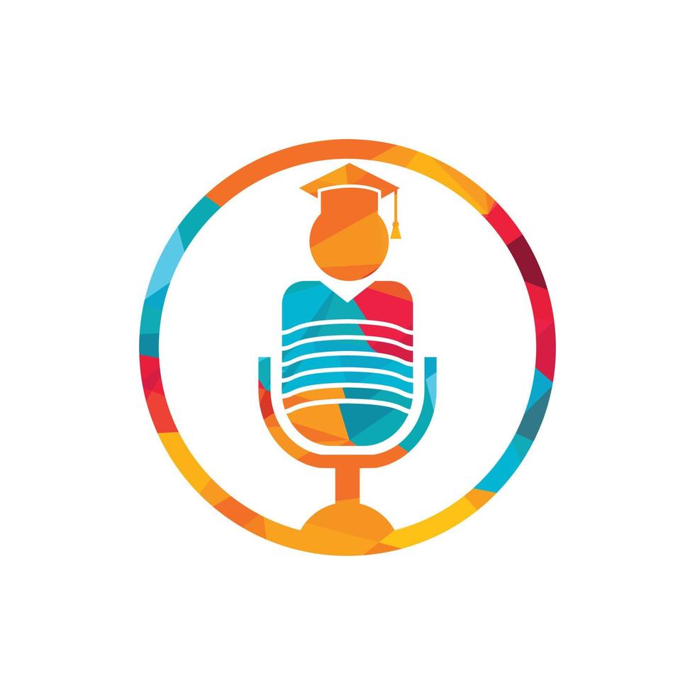 alunno Podcast vettore logo icona simbolo design. formazione scolastica Podcast logo concetto.
