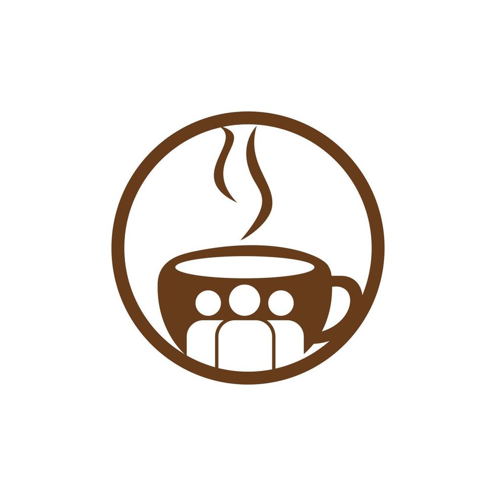 caffè persone vettore logo design. bar o ristorante simbolo.