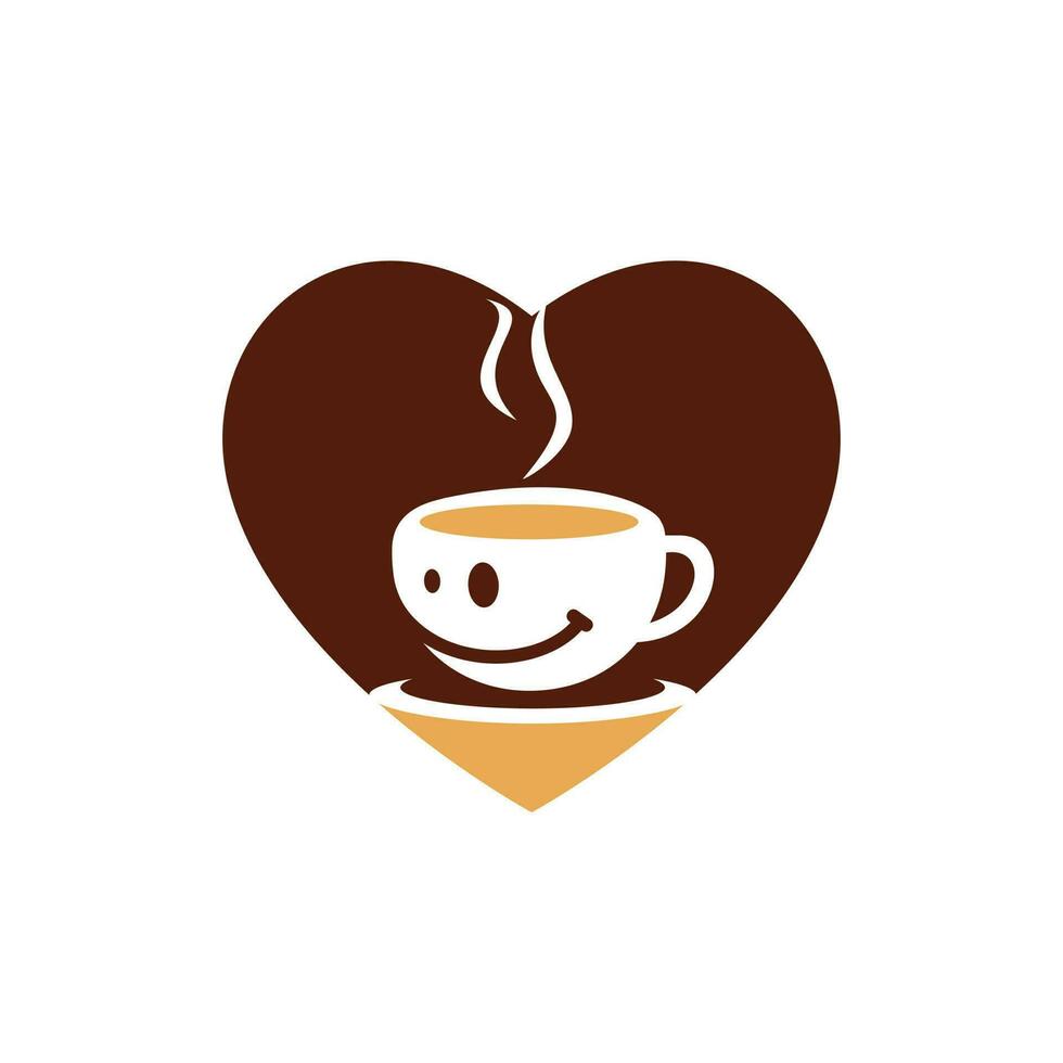 Sorridi caffè logo vettore illustrazione design.