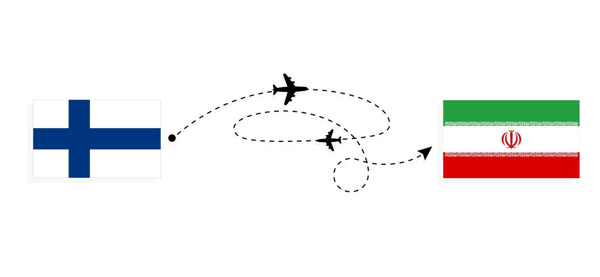 volo e viaggio a partire dal Finlandia per mi sono imbattuto di passeggeri aereo viaggio concetto vettore