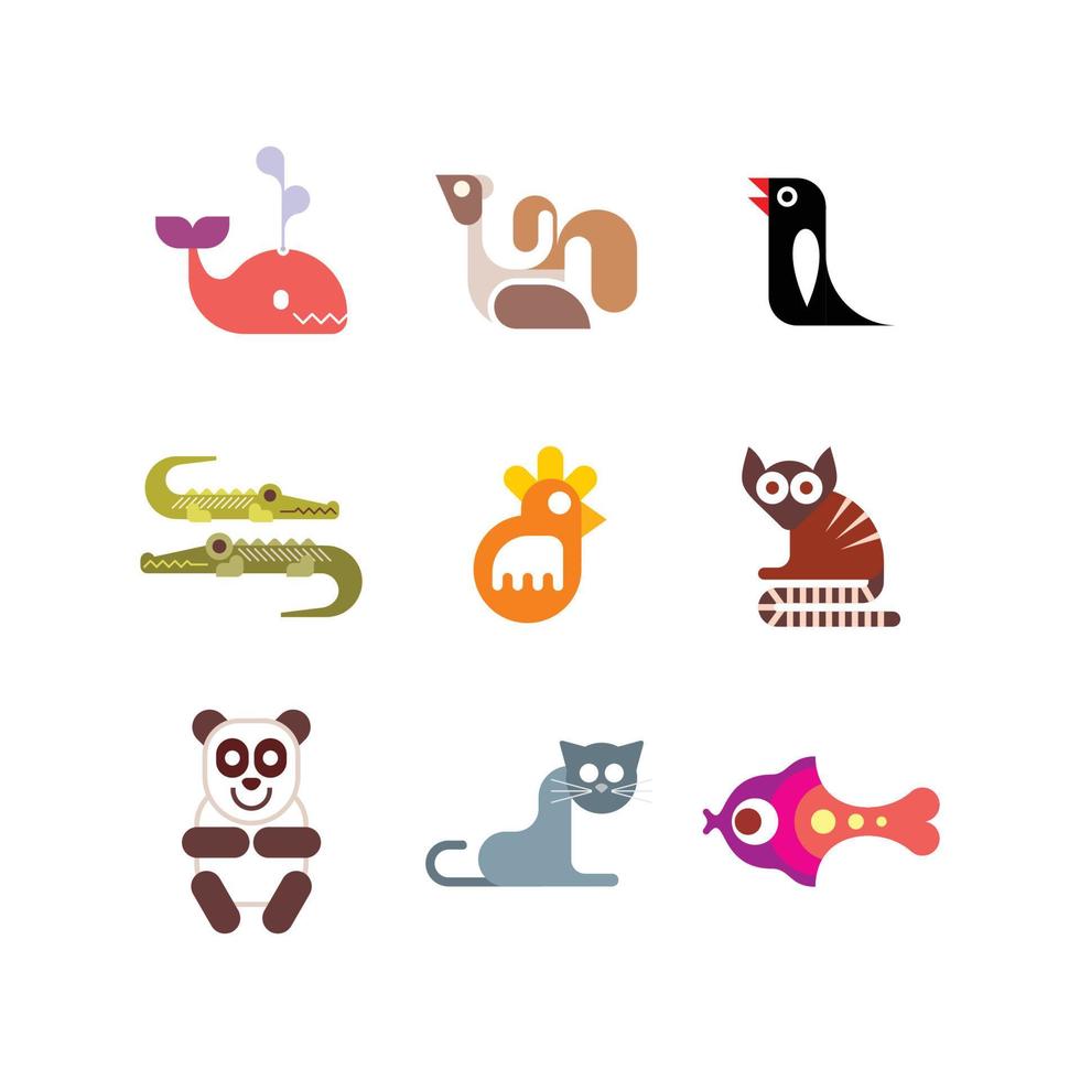 set di icone animali vettore