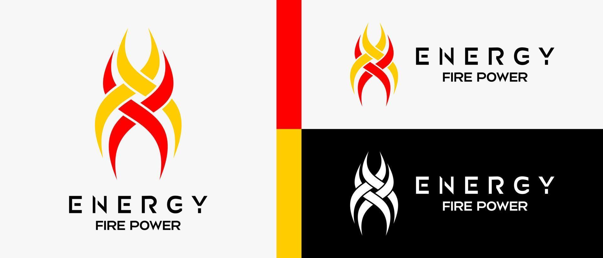 fuoco energia logo design modello con tribale elementi. vettore astratto logo illustrazione