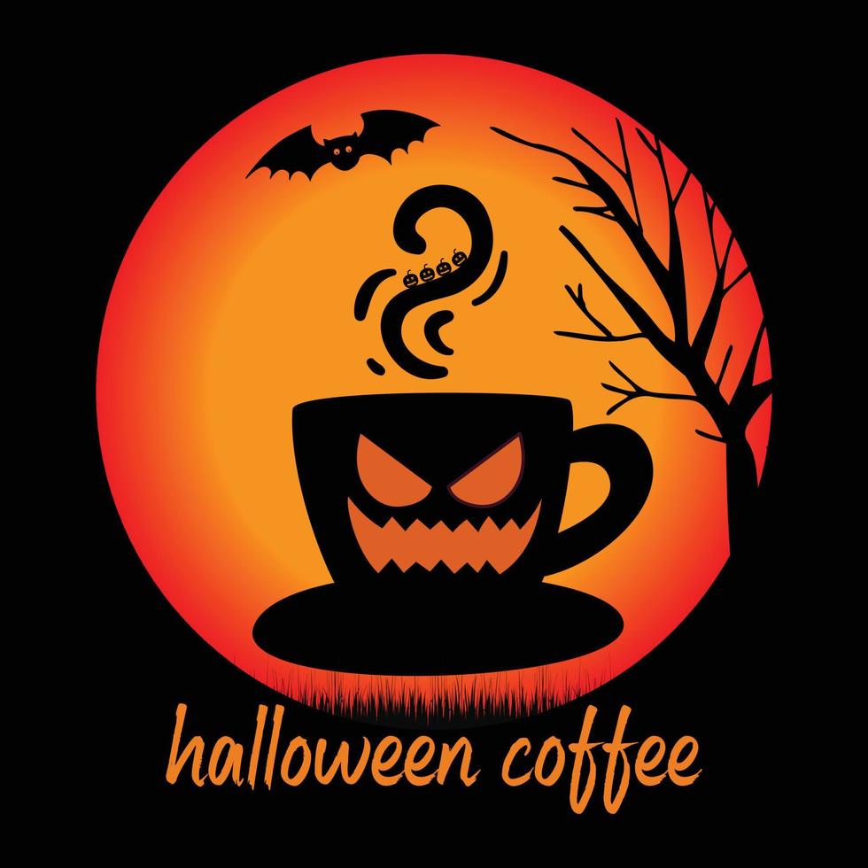 migliore Halloween caffè tendy maglietta design vettore