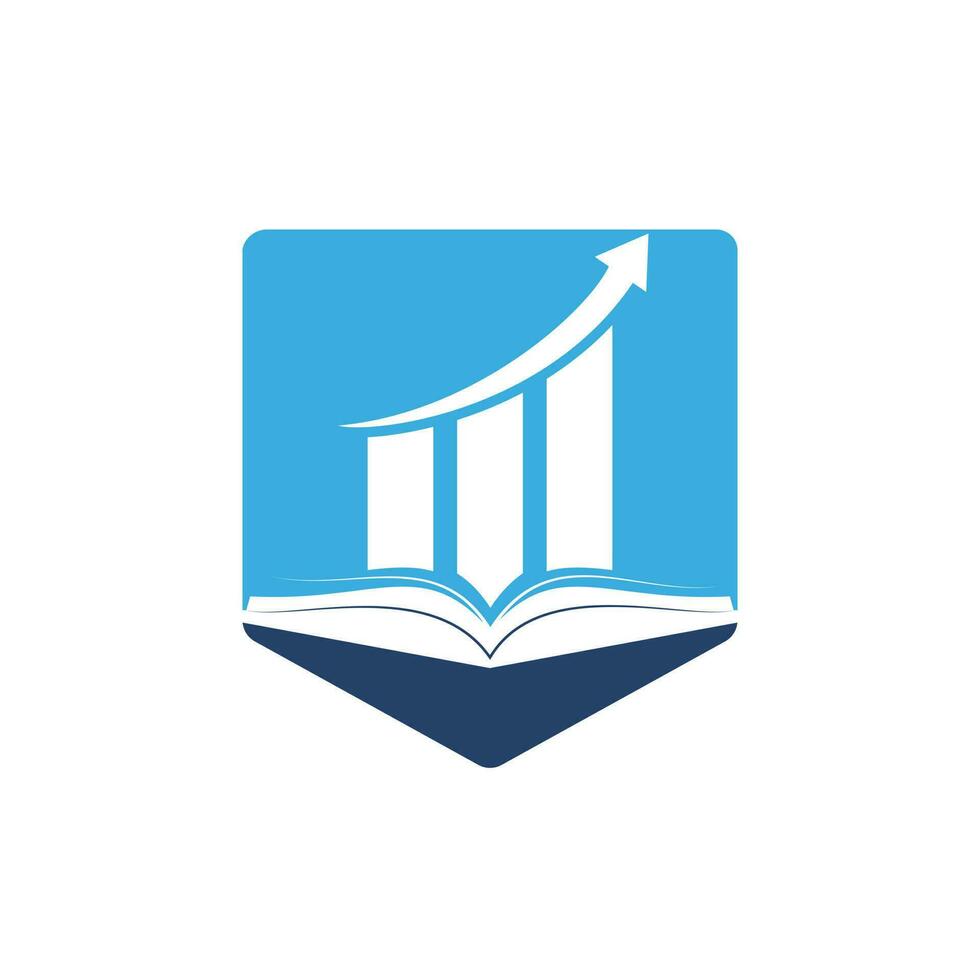 finanza libro logo design. attività commerciale crescita formazione scolastica logo design. vettore
