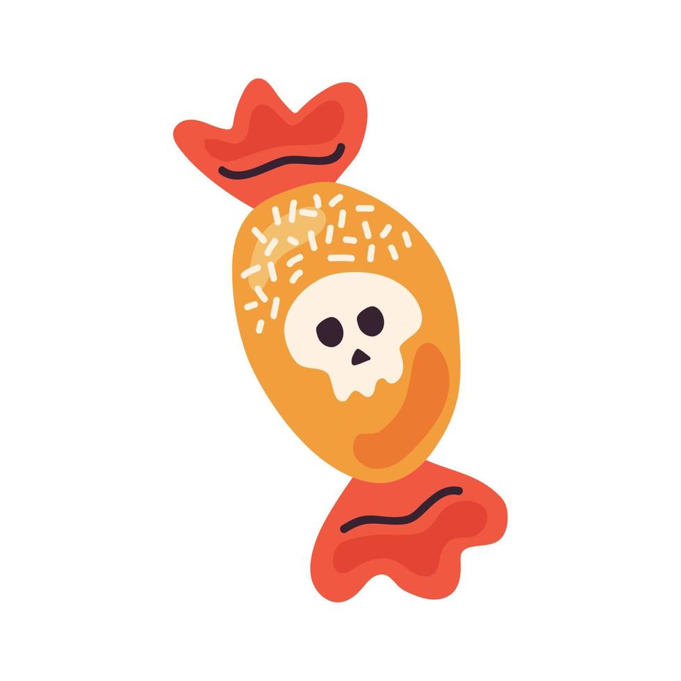 Halloween dolce caramella con cranio vettore