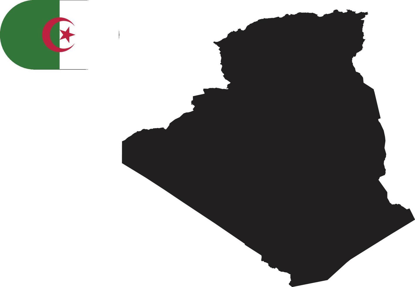 mappa e bandiera dell'algeria vettore