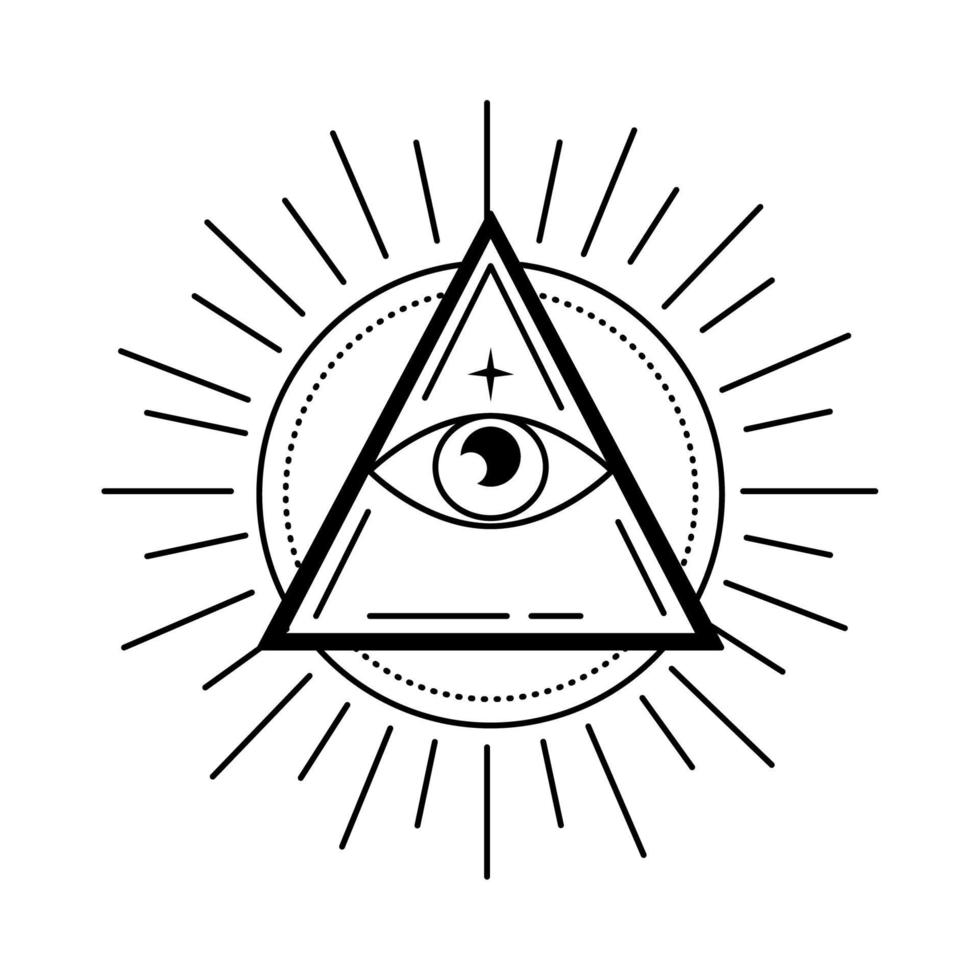 triangolo con occhio astrologia vettore