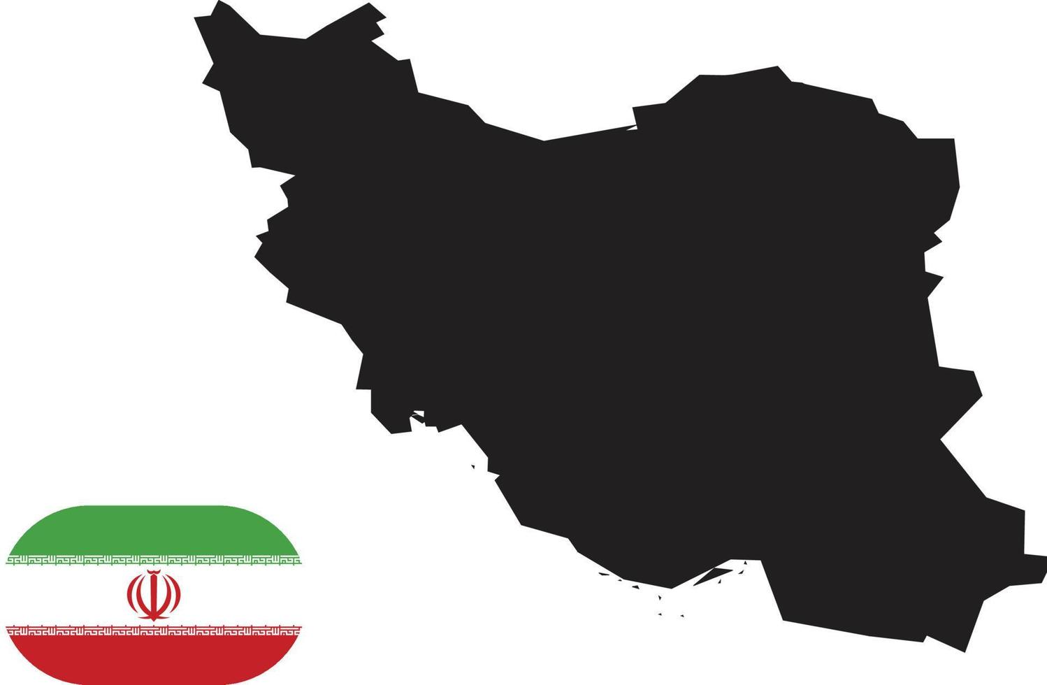mappa e bandiera dell'Iran vettore