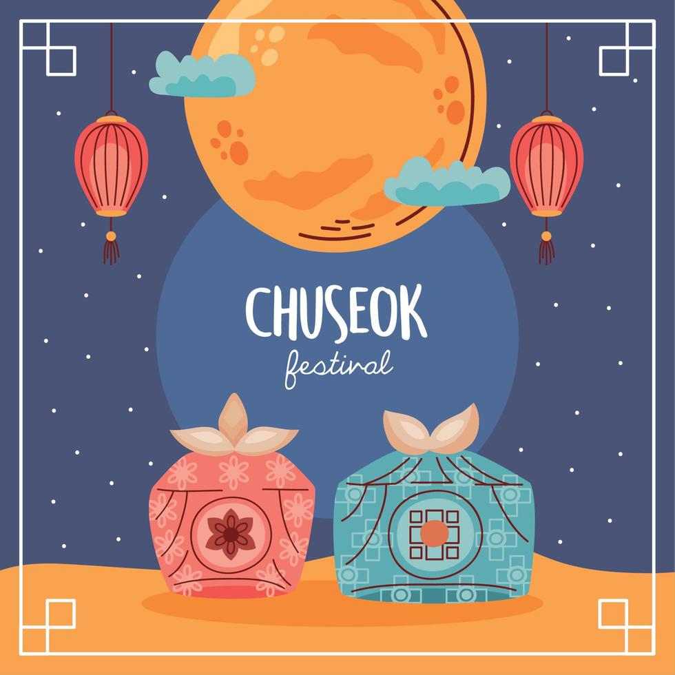 Chuseok Festival lettering vettore
