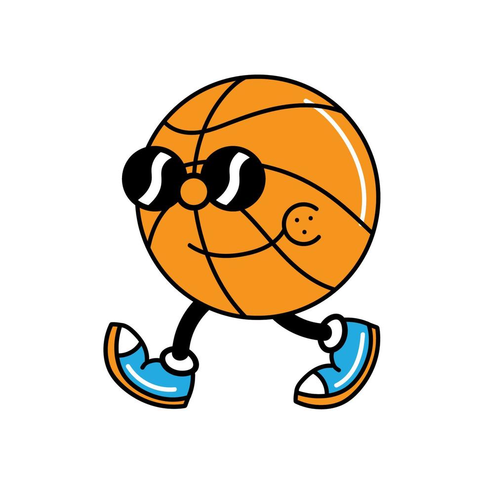 cartone animato pallacanestro palla vettore