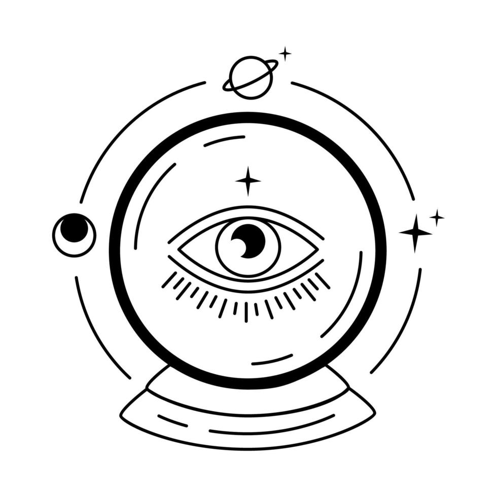 astrologia icone e occhio vettore