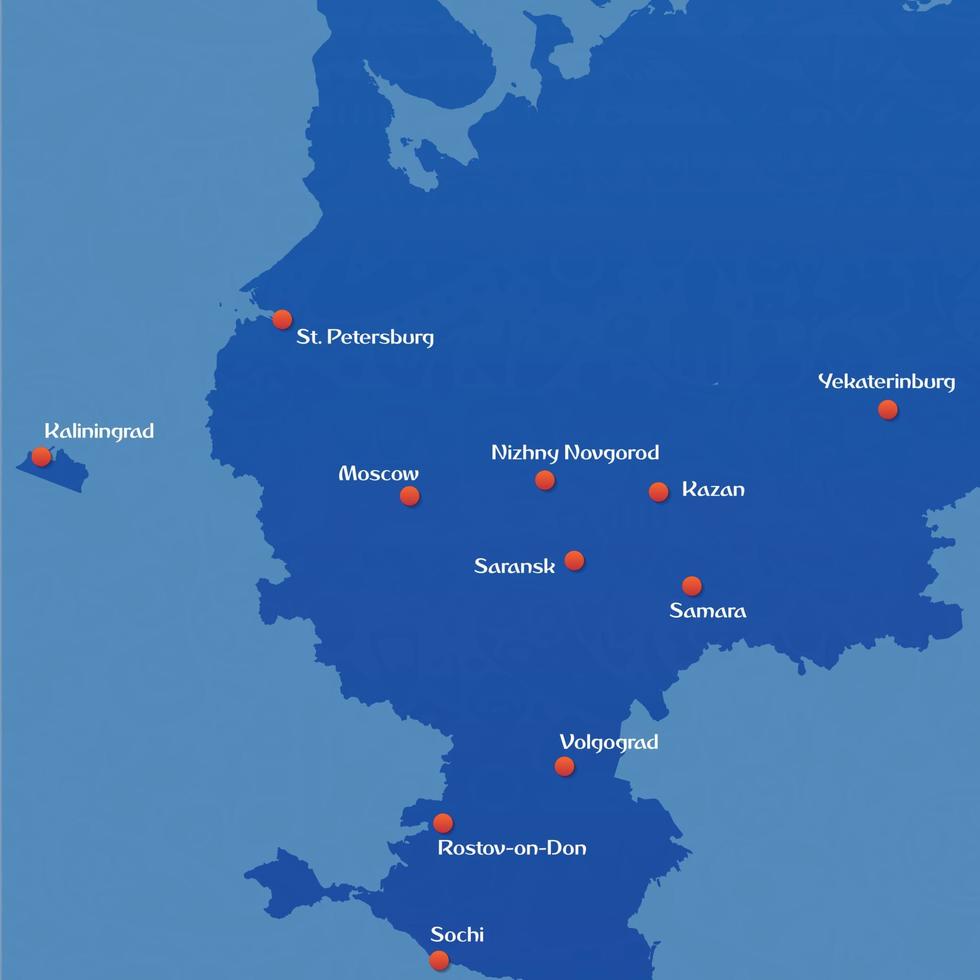 carta geografica di europeo Russia . vettore