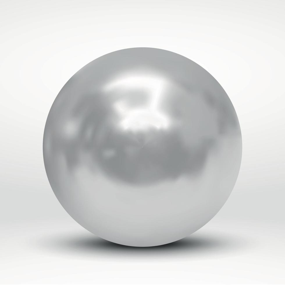 argento palla al di sopra di bianca sfondo vettore