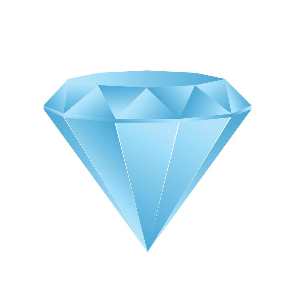 vettore blu brillare diamante isolato su bianca per il tuo design