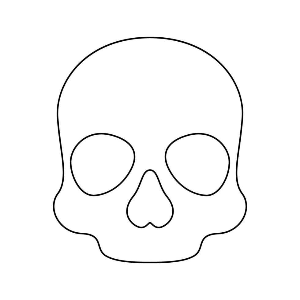 colorazione pagina con cranio per bambini vettore