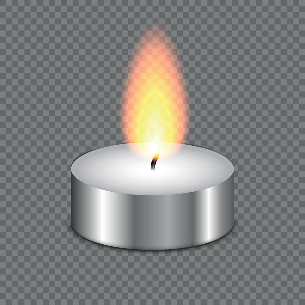 candela leggero fiamma isolato vettore