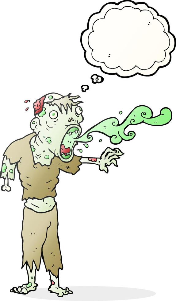 a mano libera disegnato pensato bolla cartone animato schifoso zombie vettore