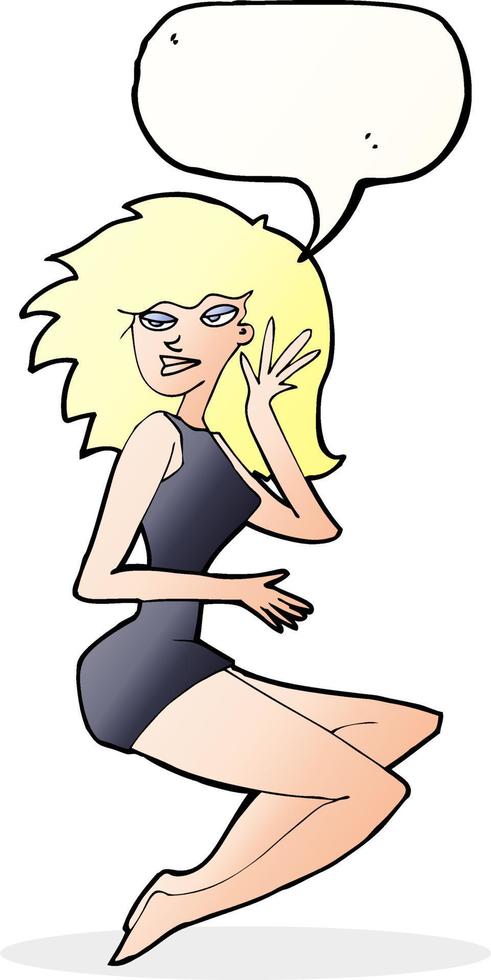 cartone animato donna con discorso bolla vettore
