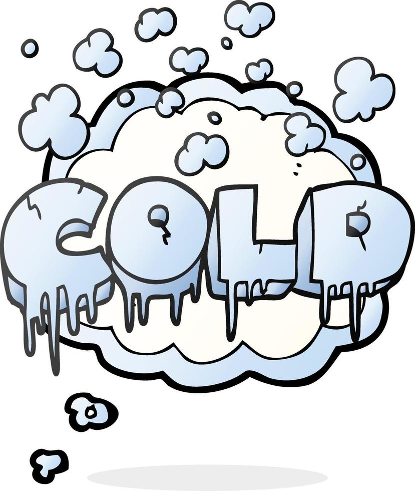 a mano libera disegnato pensato bolla cartone animato freddo testo simbolo vettore