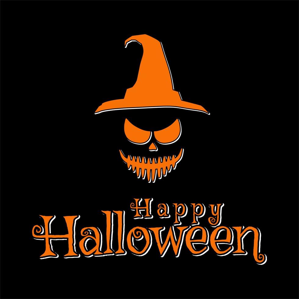 contento Halloween testo striscione, vettore illustrazione