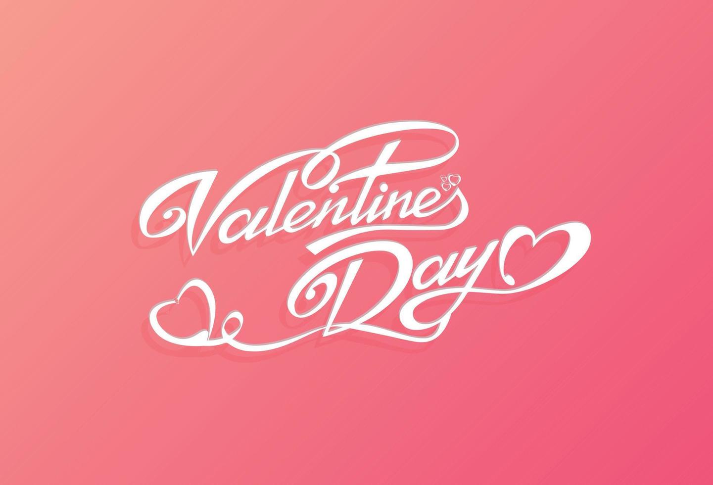 San Valentino giorno moderno mestiere design. bianca nastro testo design su bello leggero rosa sfondo. vettore illustrazione