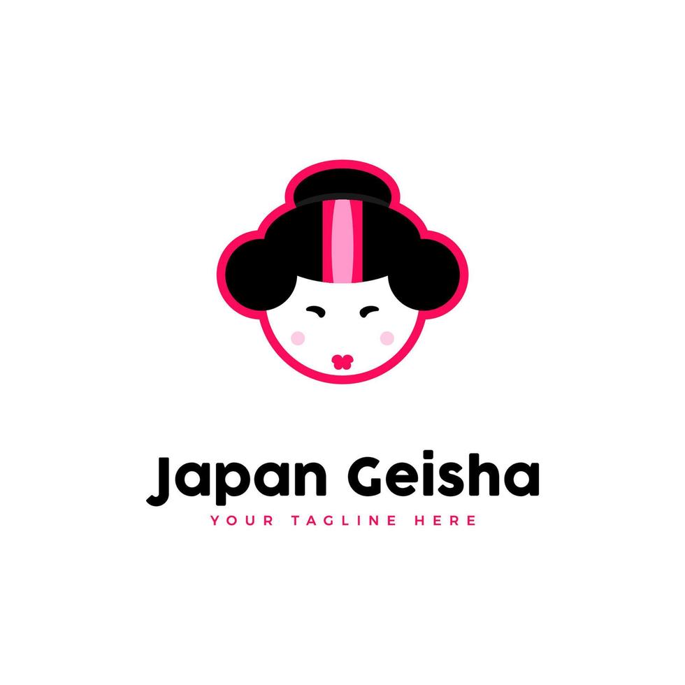 logo della geisha giapponese vettore