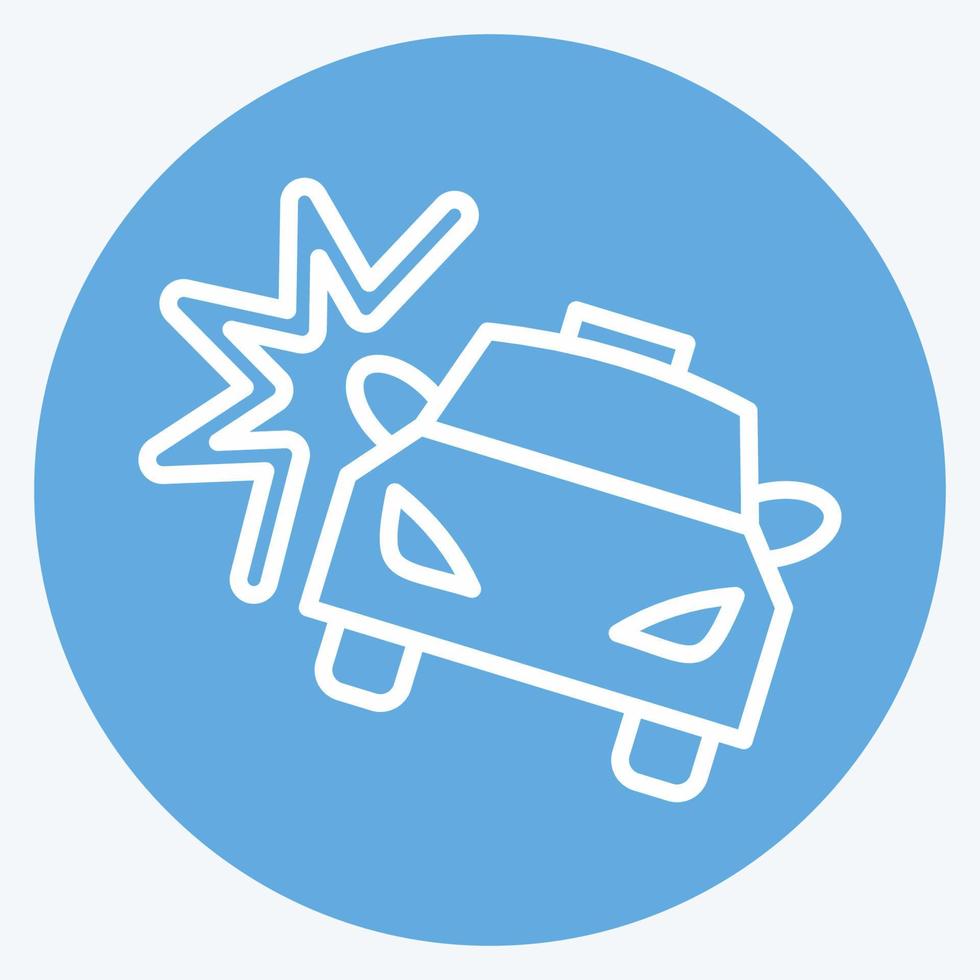 icona auto incidente. adatto per settore automobilistico simbolo. blu occhi stile. semplice design modificabile. design modello vettore. semplice illustrazione vettore