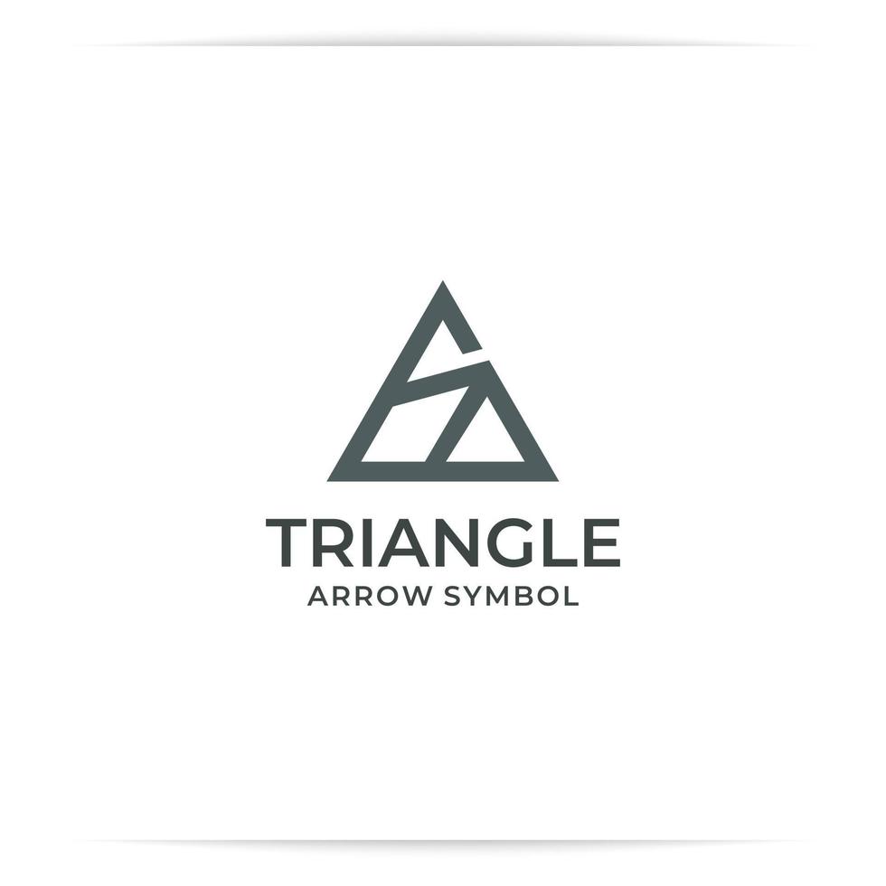 logo design triangolo tiro con l'arco o freccia vettore