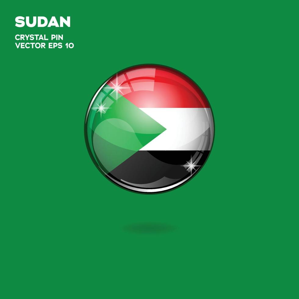 Sudan bandiera 3d pulsanti vettore