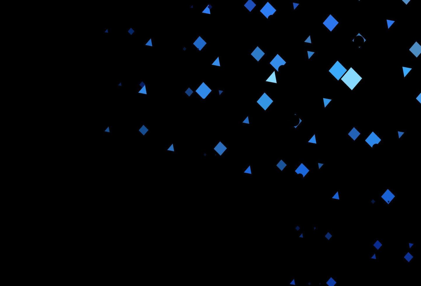 modello vettoriale blu scuro con cristalli, cerchi, quadrati.