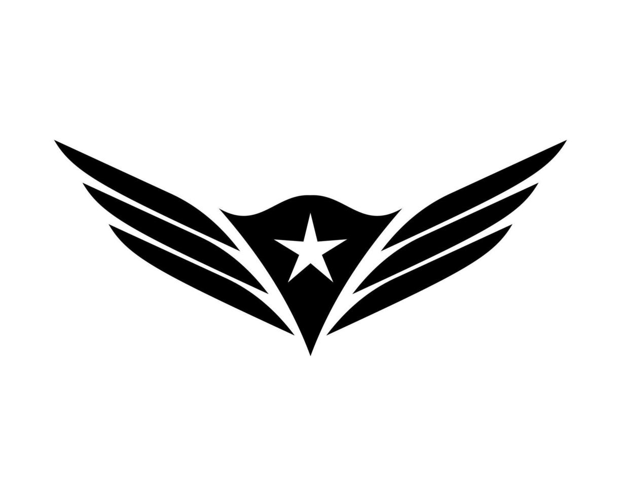 vettore illustrazione di un' ala cartello simbolo. può essere Usato per nulla relazionato per volare, aviazione, supereroe, carico, Corriere Servizi