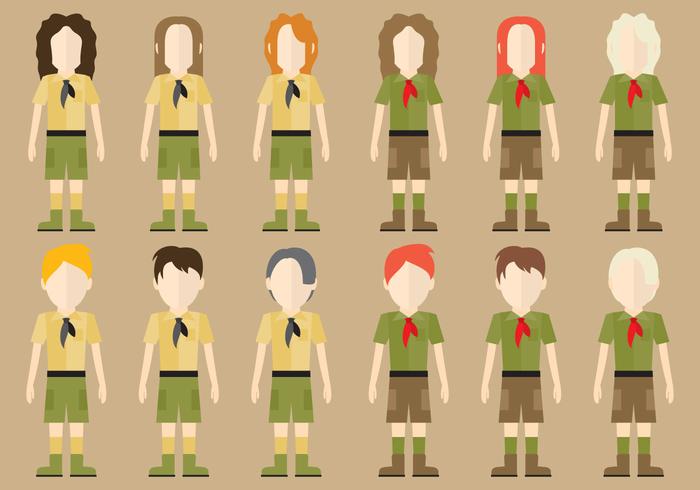 Personaggi di Boy Scout vettore