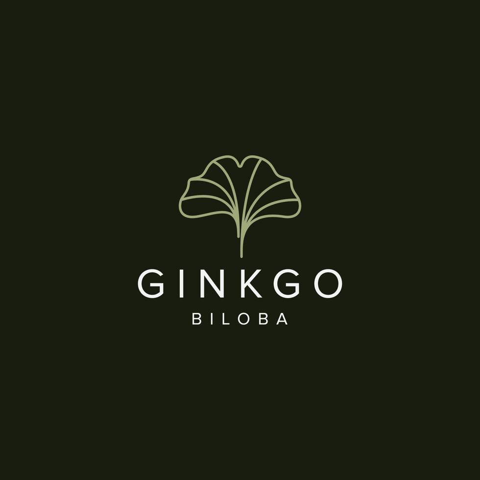 ginkgo foglia logo icona design modello piatto vettore illustrazione