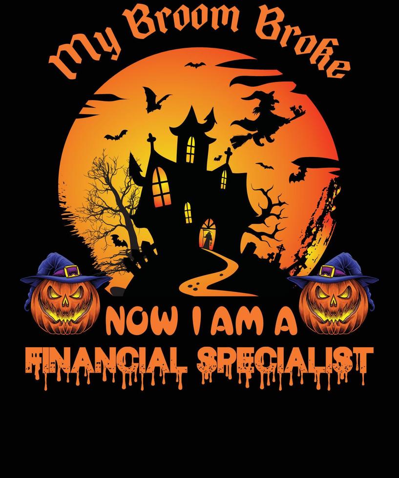 finanziario specialista maglietta design per Halloween vettore