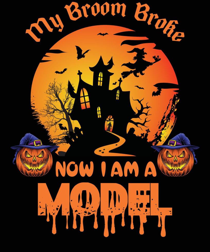 modello maglietta design per Halloween vettore