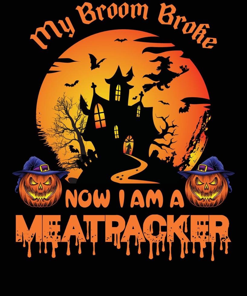 impacchettatrice di carne maglietta design per Halloween vettore