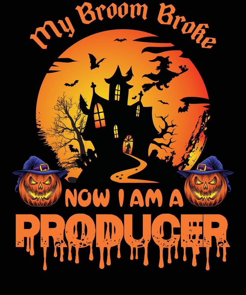 produttore maglietta design per Halloween vettore