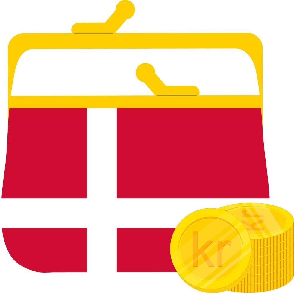 danese bandiera vettore mano disegnato, danese Krone vettore mano disegnato