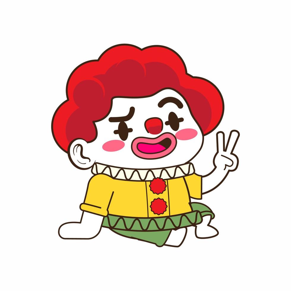 carino poco clown vettore illustrazione impostato