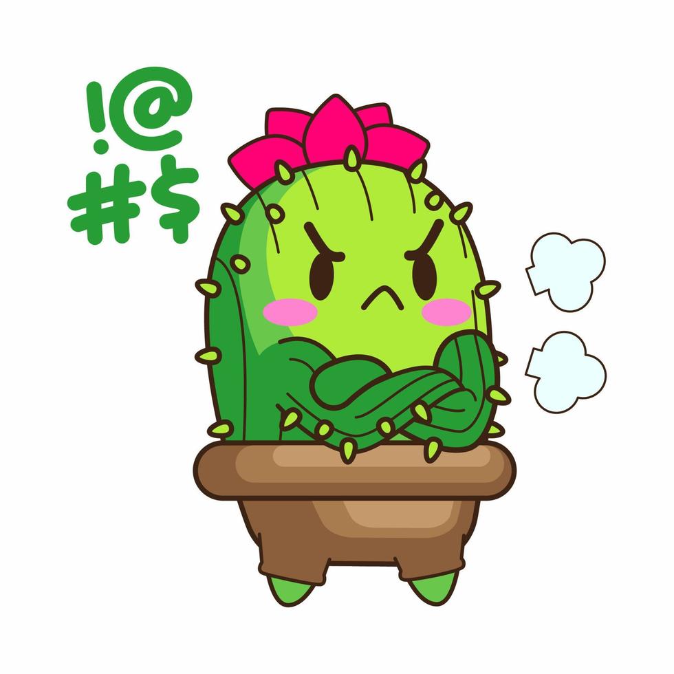 carino poco cactus cartone animato vettore illustrazione, cactus vettore impostato