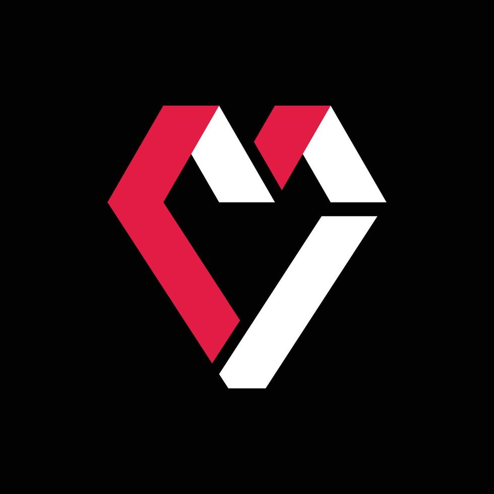 lettera vm geometrico moderno creativo logo vettore