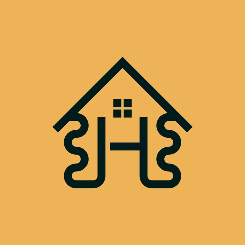 lettera h casa semplice moderno logo vettore