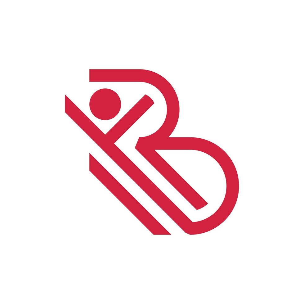 lettera B umano semplice linea logo vettore