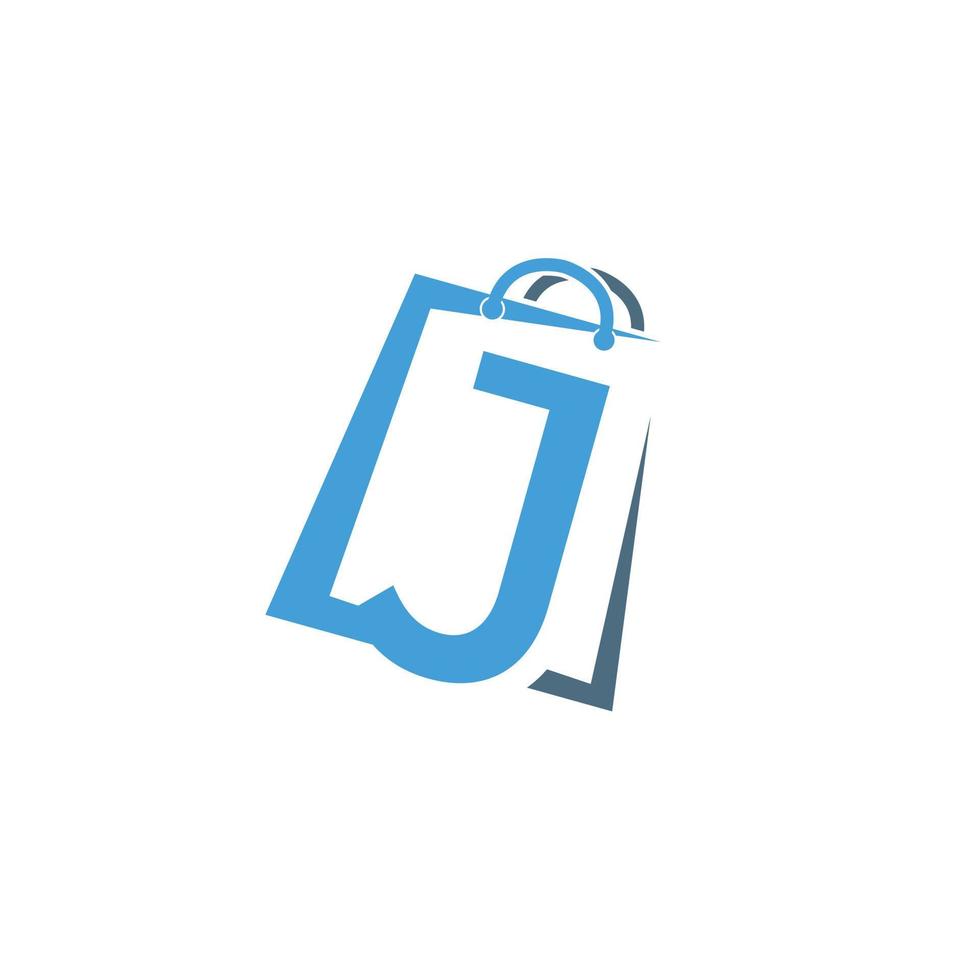 in linea shopping iniziale lettera j logo design concetto vettore