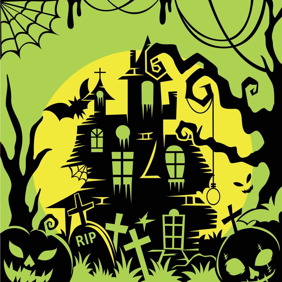 frequentato Casa Halloween illustrazione vettore