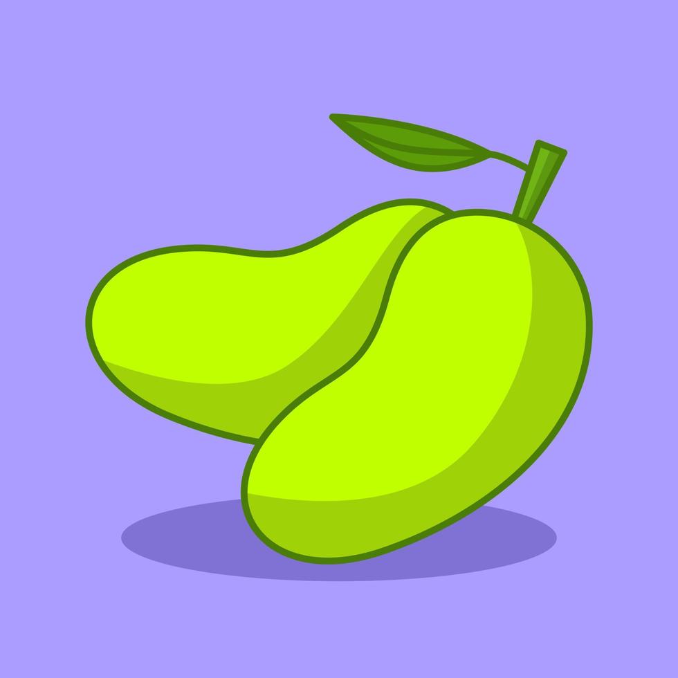 vettore illustrazione di carino verde Mango frutta